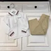 Brand kids Tracksuits designer Baby Two piece set Size 100-160 Long sleeved POLO shirt and khaki casual pants Dec20