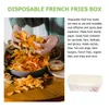 Disposable Dinnerware 100 Pcs Tray French Fries Box Snack Container Serving Open Packing Paper