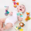 Baby Rattles Soft Stuffed Animal Rattle Hand Grip Toys Shaker Crinkle Squeaky Sensory Travel Accessories for Toddler Gifts 231228