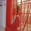 Vorhang 1pc 2m 1 m 1 m schiere Voile für Wohnzimmer Schlafzimmer Dekoration Fenster Voiles Tüll rote Vorhänge Maschine Waschung