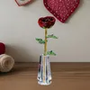 Fiori decorativi San Valentino Crystal Flower Anniversary Home Compleanno Arte Artigianato Decorazione per ornamenti per fidanzata Momma Mamma