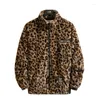 FULHO FUL ZXRYXGS Autumn Leopard Imitation Jackets 2023 solto com macio com capuz e gola de colar de gola em pé Mulheres