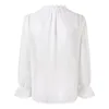 Blouses femininas camisa formal de deslocamento elegante malha de manga Soild color v pesco