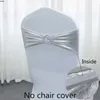 50pcs/Lot Metallic Gold silver Chair Sashes Wedding Chair Decoration Spandex Chair Cover Band for Party Decor birthday 231227