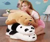 50-90 cm dessin animé nous ours nus couché peluche Grizzly gris ours blanc Panda jouets en peluche poupée Kawaii pour enfants cadeau Q1906068616471