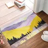 Carpets Yellow Pink Mountain Pine Tree Forest Flannel Floor Mat Bathroom Decor Carpet Non-Slip For Living Room Kitchen Welcome Doormat