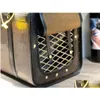 고전적인 통기성 디자이너 개 캐리어 애완 동물 용품 PU 가죽 개 캐리어 세련된 애완 ​​동물 휴대용 배낭 PS1414 드롭 다이브 DH5D2