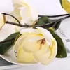 Decoratieve Bloemen 4 Hoofd Pu Simulatie Bloem Bruiloft Woondecoratie Kunstmatige Magnolia Plant Vloer Fake Party