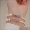 Bijoux Bracelet de perles d'eau douce naturelles Stberry Quartz Cristal Labradorite Perlé Élastique Drop Livraison Bébé, Enfants Maternité Accesso Dhi9T