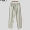 Pantaloni da uomo INCERUN 2023 Pantaloni stile coreano Pantaloni di velluto a coste gamba dritta Pantaloni casual semplici maschili Vendita pantaloni lunghi larghi S-5XL