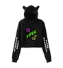 Piper Rockelle Merch Crop Top Hoodie Hip Hop Streetwear Kawaii Cat Ear Harajuku Croped Sweatshirt Pullover Tops Ropa Mujer5758034