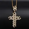 Catena cubana ghiacciata Cucciolo Cuban Cross Cipndant Necklace Women Micro Pave CZ CAMPO CATERE PERSONAGGIO CATERE HIP HOP per regali293Z 293Z