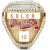 Bague avec nom de 9 joueurs, SOLER MAN ALBIES, bague de championnat de l'équipe des Braves de Baseball, série mondiale 2021 2022, avec boîte d'affichage en bois, Sou276k