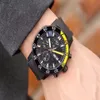 topkwaliteit zwart rubberen band horloge luxe marine heren designer roestvrij staal automatisch quartz uurwerk horloge sport wr313t