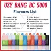 UZY Bang Box 5000 Puffs Vapes Einweg-Puff Vaper 5K 5000 Puff E-Zigaretten BC Bang Cigarette Vape BC5000 Einweg-Vapes Pen-Gerät 650 mAh 11 ml Kartuschen-Pod-Bar