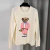 Maglioni da donna Jiayi Still Rl Ralph New Cartoon Maglione pullover in cotone con orso ricamato rosa femminile