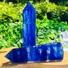 برج الكوارتز الأزرق الشفاف ، مسلة بلورية زرقاء صهر ، برج الكوارتز الكريستال/عصا ، شفاء Crystal Reiki شقرا الأحجار الكريمة نقطة.