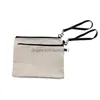 16x25cm Personlig kosmetisk väska gynnar sublimering Kreditkort Mobiltelefonpåsar Flax utomhus bärbar handväska med dragkedja GWE AA DHCA7