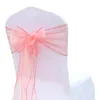 Organza Chair Sashes 100pcs/Lot Chair Bows Wedding Chair Knot Decoration for Chair Cover Party Event Banquet Decors Chair Band 231227