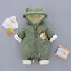 geborener Jumpsuit verdickte Baumwollno-Redakte-Strampler-Jungen Mädchen Cartoon Bären Ohren Playsuit Kid Warm Overalls Winterkleidung 231227