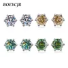 Stud BOEYCJR 925 Classic 6 Prongs Silver 0 5 1 2ct Blue Moissanite VVS1 Fine Jewelry Diamond Earring For Women Gift232b