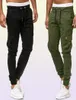Men Pants 95 Cotton Cargo Pants style Slim Fit Outwear Sportswear Sweatpants Joggers Sweats Men Khaki Army Green3000970