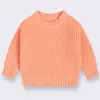 秋の子供のセーター子供編みの子供の編み物のプルオーバートップ女の男の子のセーターキッズセーターキャンディーカラーセーター231228