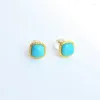 Kolczyki Dangle Importowane Meisong Raw Ore Natural Turquoise Stud S925 STREBLE SRIPTE SPRIBS