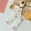 Women Socks Coral Velvet Candy Solid Colors Warm Sokken Winter Indoor And Outdoor Comfort Sock Keep Cold Weather Accessory