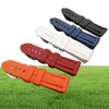 Silicone Rubber Watch Band 22mm 24mm 26mm preto azul vermelho laranja branco Branda de relógio Branco para Pam Strap Ferramenta de Bandeira à prova d'água5532277