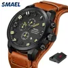 Esporte casual relógios dos homens de luxo militar couro à prova dwaterproof água relógio homem SL-9076 moda relógio pulso relogio masculino3174