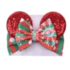 Hårtillbehör 40 Designs Christmas Cartoon Mouse Ears pedband paljetter Bow headwrap elastic bowknot hårband hår bågar baby breda h dhzqs