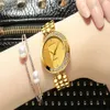 CRRJU Nieuwe Mode vrouwen Horloges met Diamant Gouden Horlogeband Top Luxe Merk Dames Sieraden Armband Klok Female2272