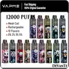 Oryginalny Vapme King Pro 12K Puffs Djeńcowy Vape Pen 12000 Puffs Papierosy 850 mAh Bateria Cewka o siatce 20 ml Prefild Podstęp Big Vapor Zestaw