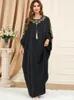 Roupas étnicas Ramadan preto niqab muçulmano abaya dubai peru islã roupas vestidos africanos para mulheres vestido kaftan manto femme