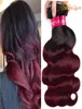 Gagaqueen brésilien Ombre 1B 99J corps vague cheveux 3 paquets bordeaux Extensions de cheveux 1B 99j cheveux humains Weave5635123