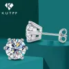 2 Carat Classic Stud Earrings 925 Sterling Silver For Women 6Claw D Color Sparkling Diamond Round Ear Studs with GRA 231225