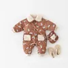 Cute Bear Winter Baby Ganper addensare la tuta in pile boy Girls da bambino abiti da bambino nati tu la tutina con un abbigliamento per bambini coreani 231227