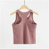 Yoga-Frauen-Racerback-Tanktops Fitness ärmellose Cami-Sporthemden schlanke gerippte Lauf-Gymnastikweste eingebauter BH-Top-Blusen Drop Deliv Dhhfw