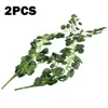 Dekorative Blumen 2pcs künstliche hängende Pflanze grünes Weinblatt für Hochzeitsfeiern Wandbalkon Dekoration Garland Begonie Rattan