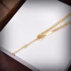 Gioielli di design Collane con ciondolo Donne Marchi di lusso Lettere dorate Catene Bracciali per donna Donna Trendy Casual Scintillante Regalo di gioielli con diamanti