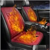 Housses de siège de voiture Ers 12V Chauffage d'origine Coussin chauffant électrique Coussin chauffant d'hiver Accessoires de livraison directe Automobiles Motorcy Ot5Uc