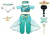 Kid Aladdin and the Magic Lamp039s Princess Top and Pants Clothing Set with Headband Girls Jasmine Birthday Party Dress up Cosp4320678