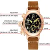 Hommes Automatique Auto Vent Mécanique Véritable Cuir Marron Multifonction Date Bateau Mois Lumineux Limité Or Rose Bronze U Montre L272M