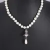 sieraden vivinelly Westwoodly ketting driedimensionale saturnus waterdruppel parel ketting licht luxe niche vol met diamanten veelzijdige temperamentketting