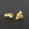 Boucles d'oreilles meichangsu star de la mode boucle d'oreille en acier inoxydable pour les hommes femmes