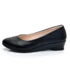 Dress Shoes Ladies Black Pumps Formal Low Heel Wedges Comfort Women Office Leather Work Mom Womens