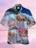 Мужские повседневные рубашки смешные якорь Гавайцы 2023 Лето 3D Печатная каникула пляжная винтажная одежда Женская лацканая блузя простая рубашка