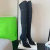 Gianvito Rossi Hiroko Cuissard Boot Designer puntato con punta di punta con punta di punta stivale tallone da stiletto sul ginocchio stivali caviglia in tessuto stivali di lusso stivale stivale da donna