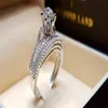 Bridal Charm Couple Rings 2pcs His Her CZ Anniversary Promise Wedding Engagement Ring Sets243T